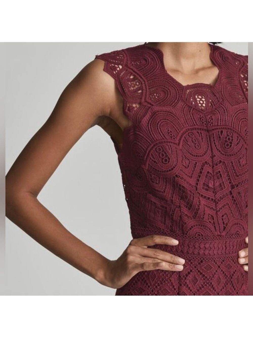REISS Delilah Lace Mini Dress Size 6 NWT - Picture 4 of 13